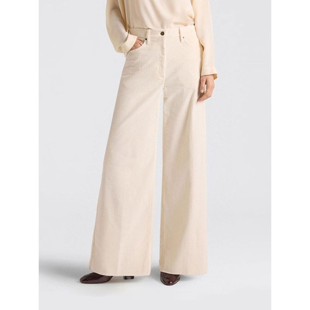 Momoniœ Women Aoki Bis High-Waisted Flared Trousers Momoni¬ In Ribbed Velvet